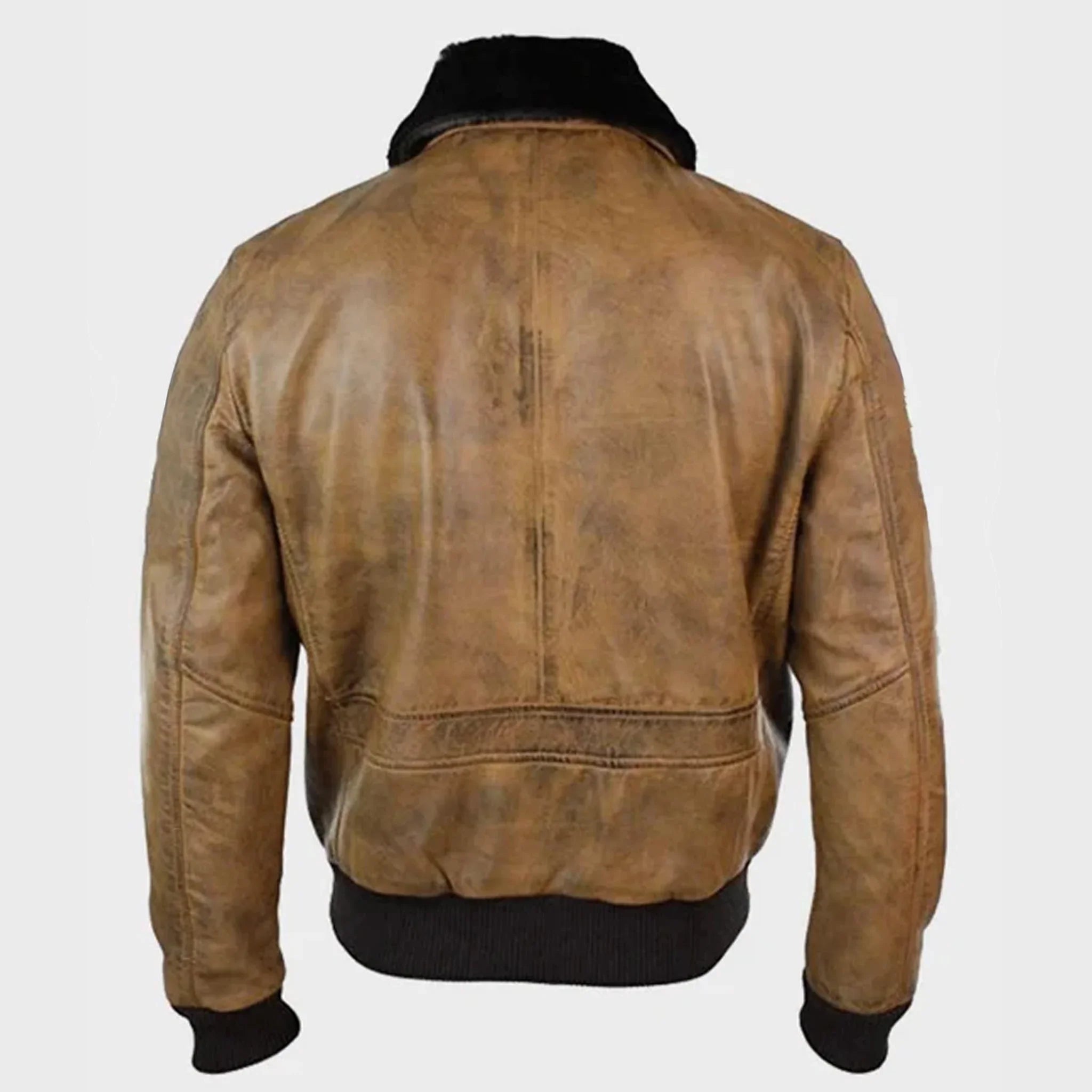 Men's Aviator Tan Bomber Leather Jacket - Classic Style & Ultimate Comfort - leathergang.com