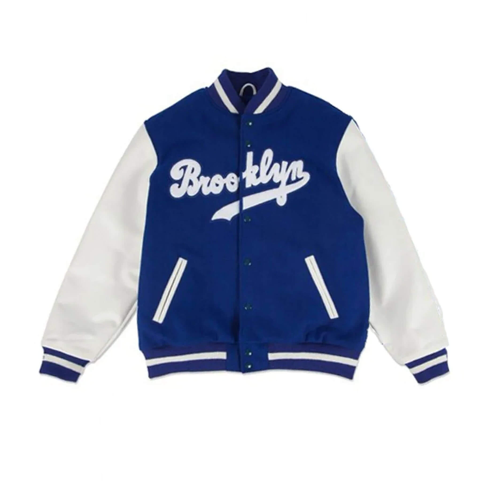 Brooklyn Dodgers Varsity Jacket–Blue & White Baseball Style