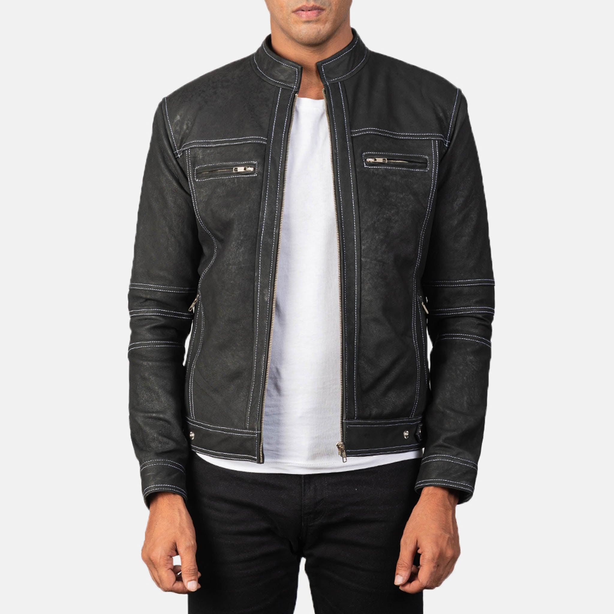 Youth Black Leather Biker Jacket – Customizable with Patches & Tailored Fit