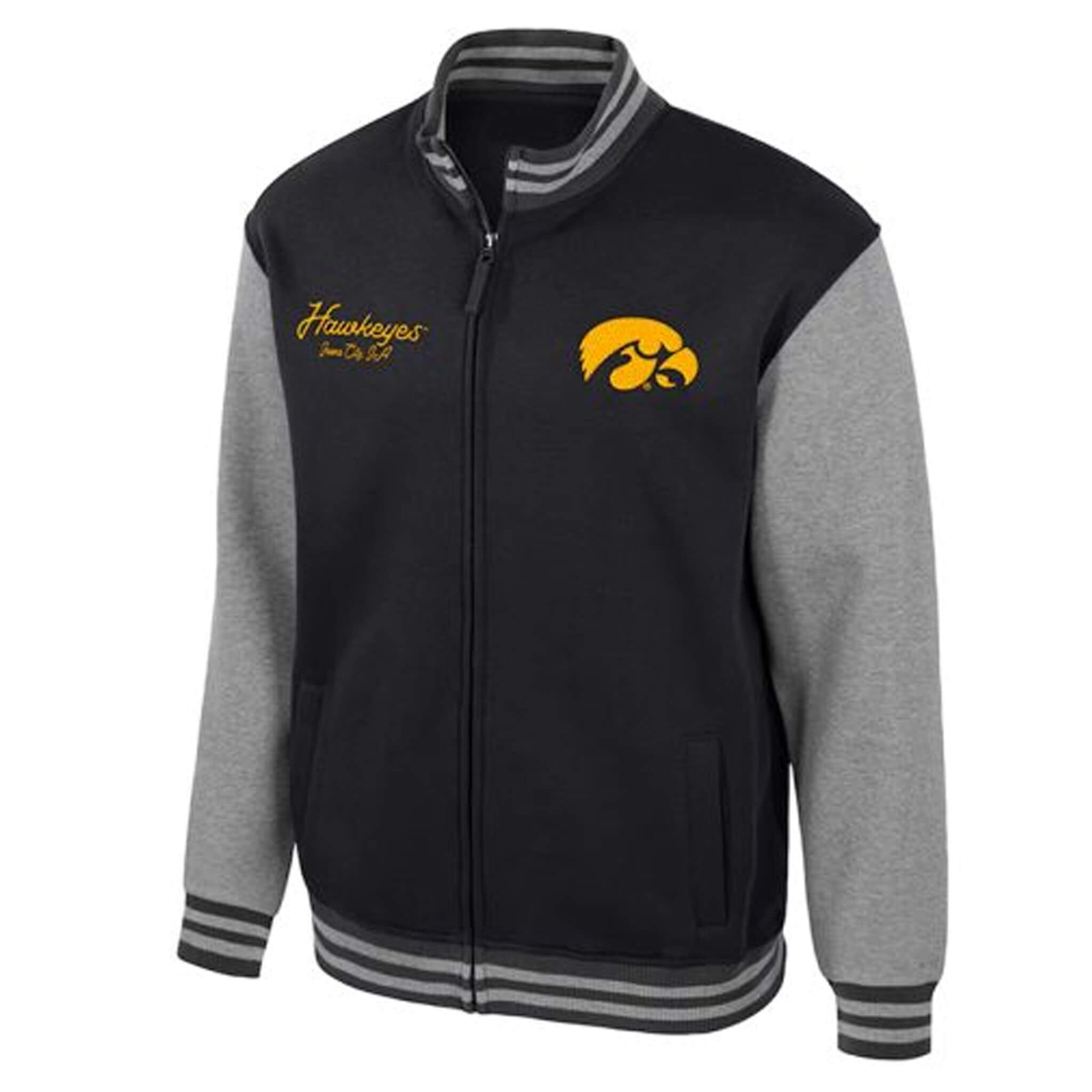 Iowa Hawkeyes Ambi-Turner Black & Gray – Varsity Jacket